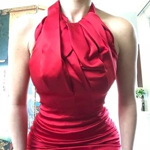 SALE Karen Millen red Dress bow on neckline